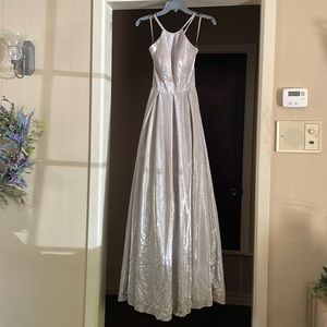 Silver sparkly prom dress